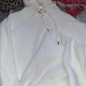 White comfy , sherpa hoodie